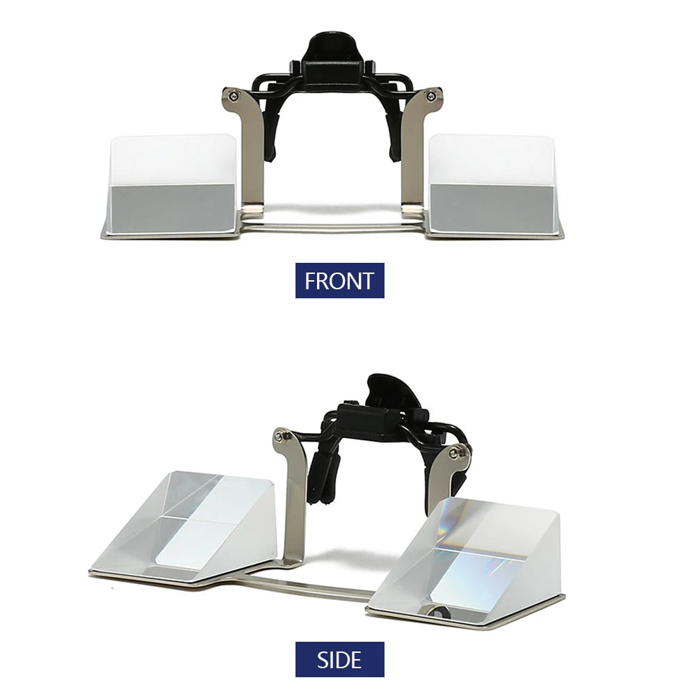 Climbing goggles. Attachment clip for prescription or sunglasses.