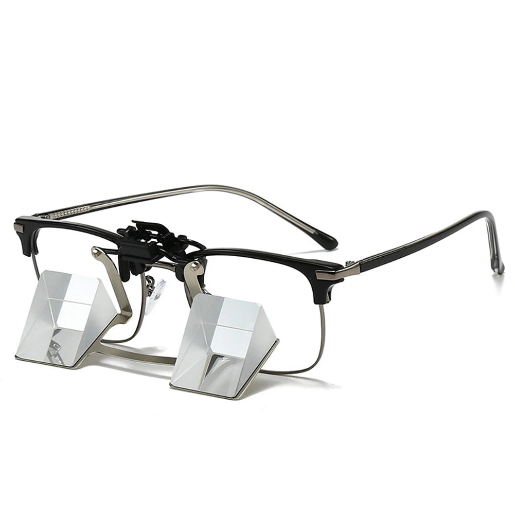 Climbing goggles. Attachment clip for prescription or sunglasses.